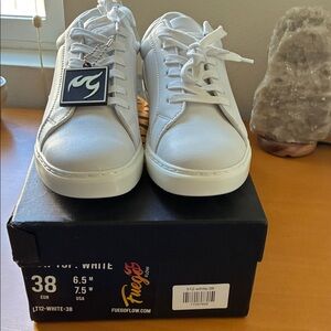 White Leather Sneakers by Fuego Flow